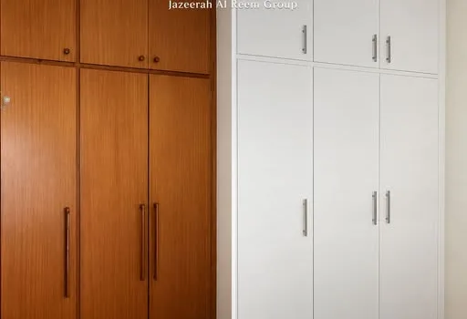 Before and after cabinet vinyl wrap